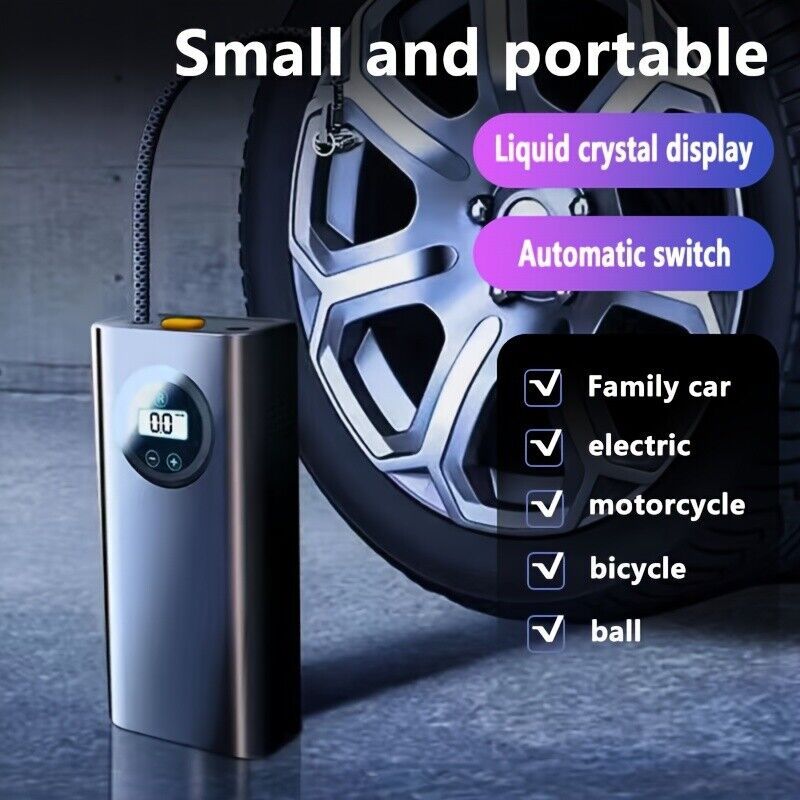 LCD Electric Battery Air  Car Bicycle Tyre Compressed Air Compressor 150PSI